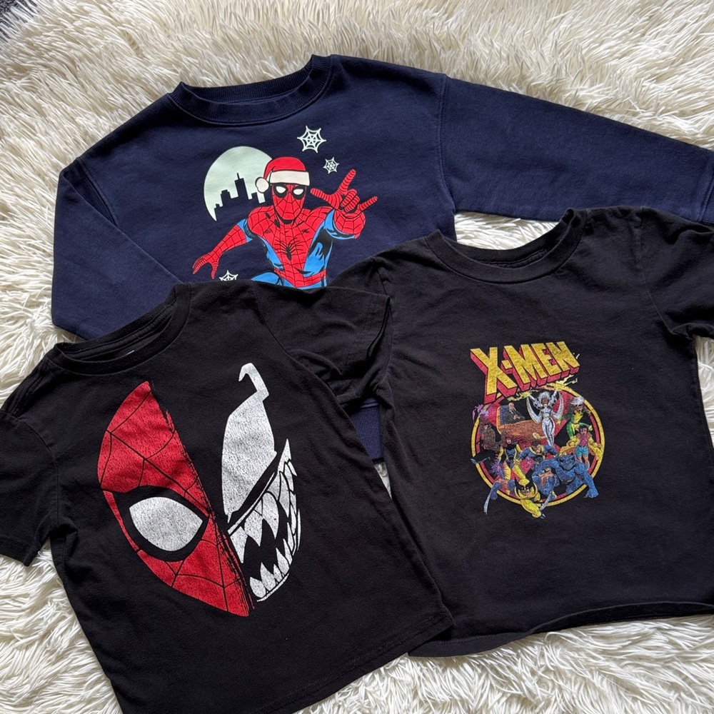 Boys Superhero Tops x3 Size 4T